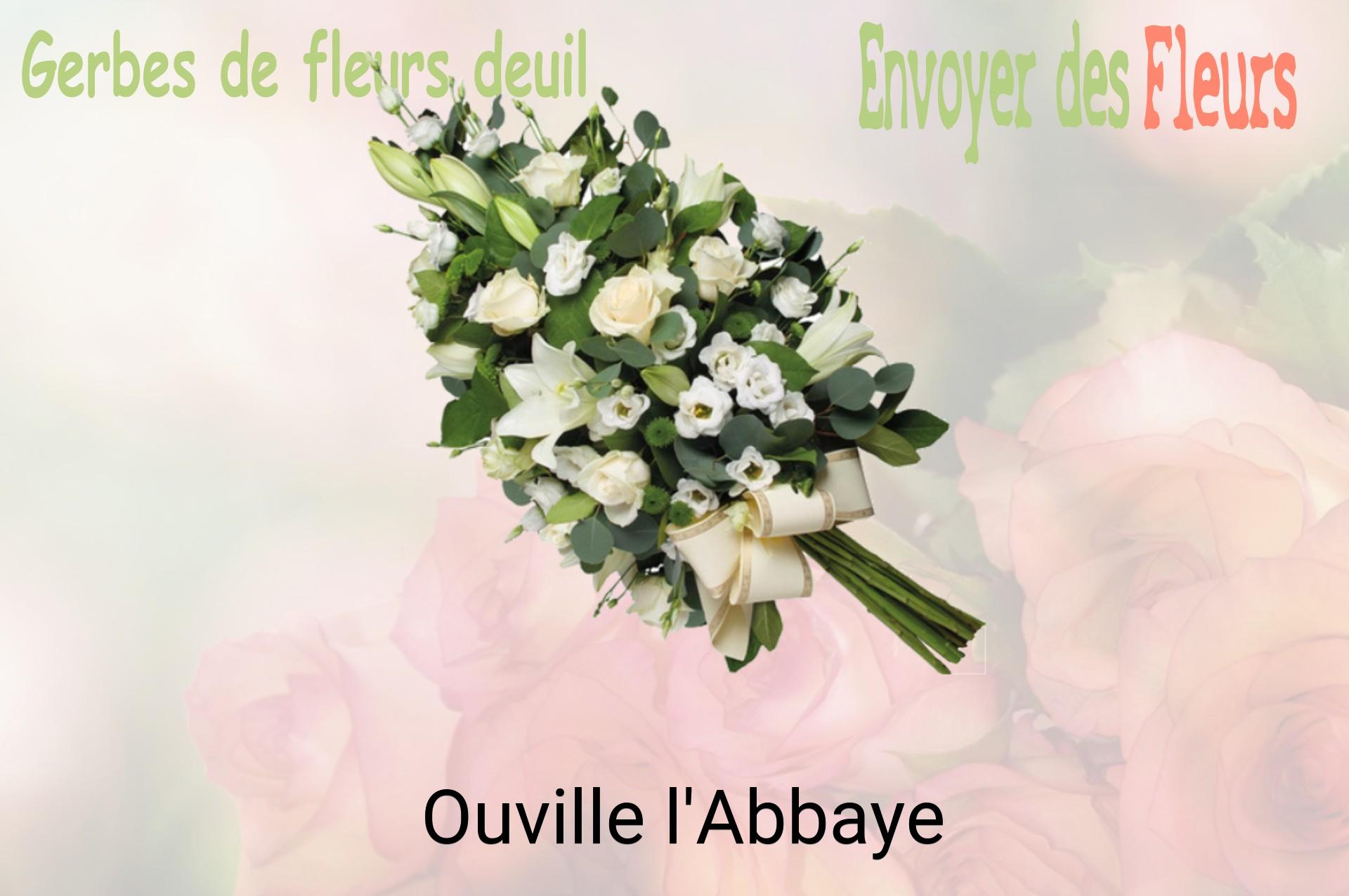 Gerbe de fleurs de deuil livrée à Ouville-l'Abbaye